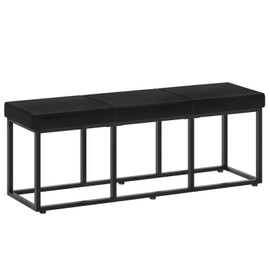 HOOBRO Dining Bench, Dining Room Bench with PU Leather Upholstered Seat, for Kitchen, Living Room, Hallway, Kitchen, Entryway, Bedroom, Black BB46CD01