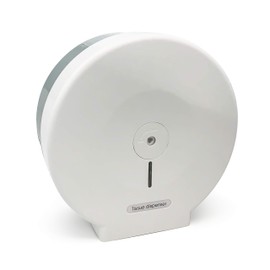 easyHYGIENE COMBOMini Mini Jumbo Toilet Loo Roll Dispenser Wall Mounted Lockable White Grey