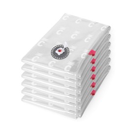 Compactor RAN8715 platzsparende Vakuum-Aufbewahrungsbeutel, 6er-Pack, Größe M, extra flach, Aspispace-Serie, transparent, 55 x 90 cm