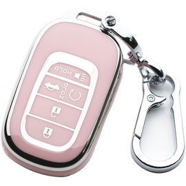 WTSHOPME Key Fob Cover Keychain Fit for Honda 2022 2023 2024 2025 Civic Accord HR-V Pilot CR-V 5 Buttons Smart Key