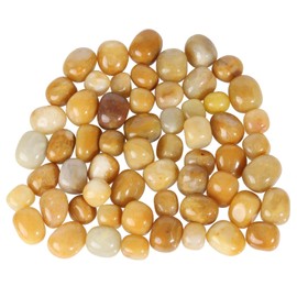 dssmboom 1Pound Natural Tumbled Crystal Stone for Vase Fillers, Decorative Stones for Home Office, Yellow Jade