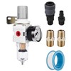 NANPU 1/4" NPT Compressed Air Filter Regulator Combo Piggyback, 5