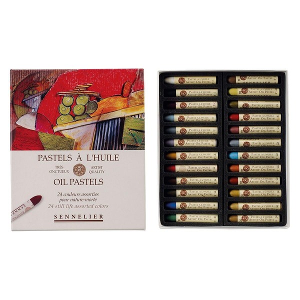 SENNELIER Cardboard Oil Pastel Set, 24 Count (Pack of 1),