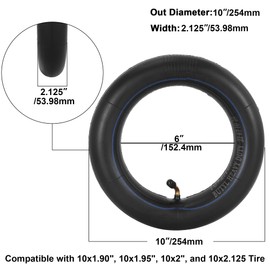 RUTU 10x2 Replacement Inner Tubes 10" x 1.95/2.125 Compatible with 10x1.90 10x1.95 10 x 2.0 10 x 2.125 54-152 Self Balancing Electric Scooter Bike Schwinn Trike Roadster Tricycle Revolution Motion