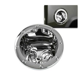 World Class Suppliers Chrome Fuel Door Gas Cap Tank Lid Bezel Cover Compatible with 2003-10 Hummer H2