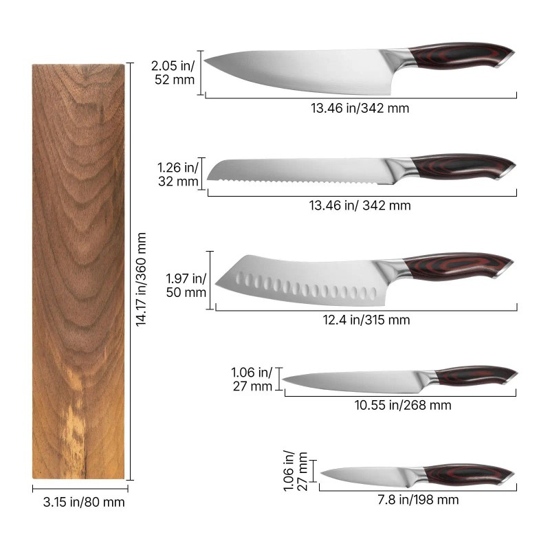 6-Piece Professional Kitchen Cutlery Set High Carbon Stainless Steel Ergonomic
