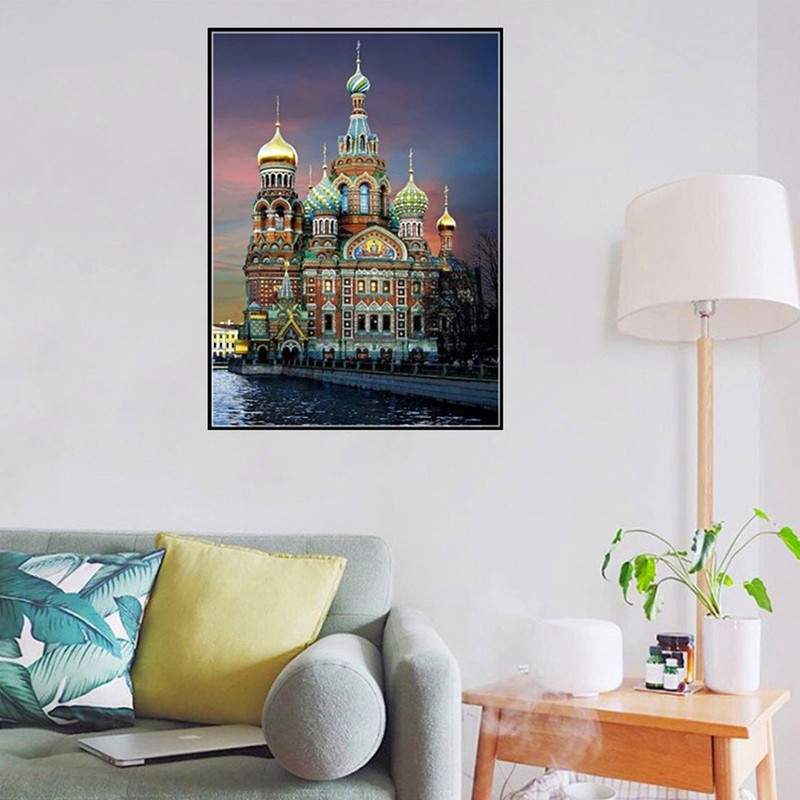 DIY Diamond Painting Kit Castle Embroidery Arts Craft Picture for