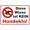 Sign 200 x 140 mm "Diese Wiese ist kein Hundeklo