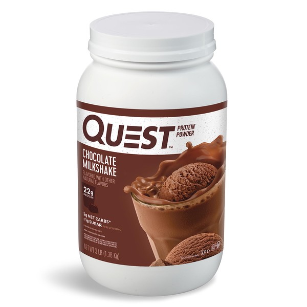 Quest Nutrition Chocolate Milkshake Protein Powder, 22g Protein, 1g Sugar,