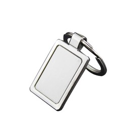 ARFUKA Keyring Stainless Steel Square Tag Pendant Car Key Ring Keychain Birthday Gifts Valentine's Day Gift, silver, Einheitsgröße