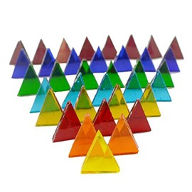 Lanyani 700 Pieces Stained Glass Triangle Mosaic Tiles Cathedral Glass Translucent Assorted Bright Colors 1.1lb/500g