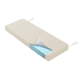 YIJIAN HOME Outdoor Bench Cushion 4 inches Memory Foam Waterproof Patio Furniture Bench Cushion Porch Swing Cushion with Handle and Adjustable Strap, 48 x 18 Inch Cream