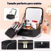 Maletin Estuche De Maquillaje Con Espejo Y Luz Led 3