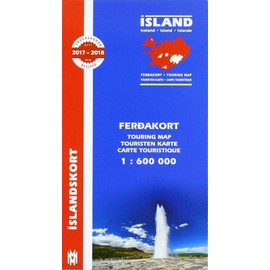 Island Touring Map 1 : 600 000. Ferdakort: Mit tourist. Informationen. Erl. isländ.-engl.-dtsch.-französ. (Iceland Touring Map for drivers and tourists 1:600 000)