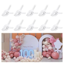 Rosellas 10 Pack 4" Balloon Arch Clips, Plastic Spring Clamps Heavy Duty, Backdrop Clips for Valentine's Day Balloon Arch, Tablecloth Clip, Backdrop Stand, Wedding Photography Studio Decoration
