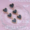Yienate Black Heart Earrings Unique Interlocking Heart Dangle Earrings Long