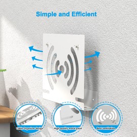 Wall Mount Compatible with AVM FritzBox 7590 7530 7590AX 5530 8850 6850 6660 Cable 6890 7490 Router, JLNJLE Metal Holder Modem Suspension with Cable Management, Efficient Heat Dissipation