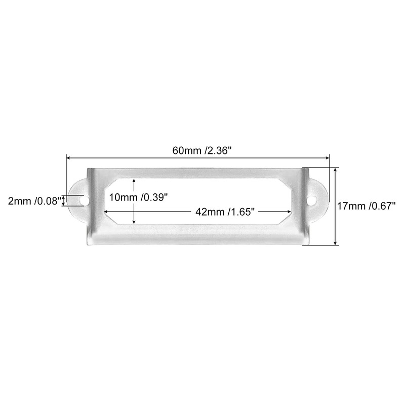 sourcing map Pack of 50 Metal Label Holders File Name