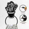 MAYJOYDIY Cactus Metal Towel Ring Cactus Potted Plant Hand Towel