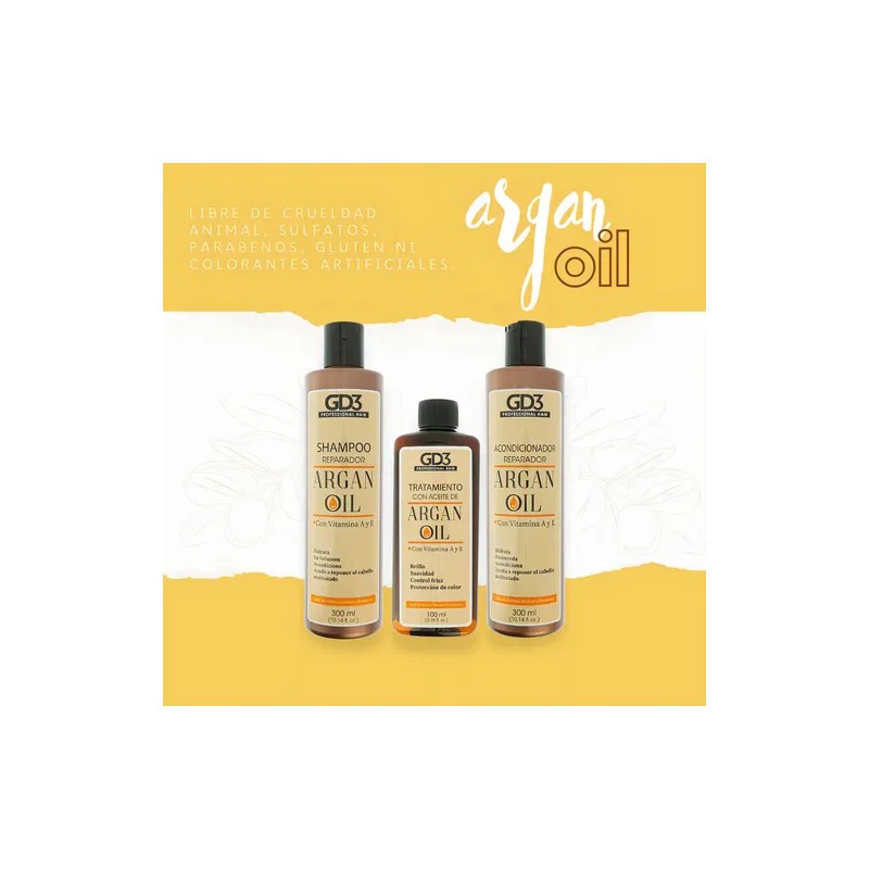 Shampoo Profesional Gd3 Reparador Con Aceite De Argán Vitam
