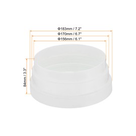 PATIKIL 7" to 6.7" to 6" Duct Reducer, Duct Connector Ducting Inline Adapter Increaser ABS Plastic Vent for HVAC Heating Cooling Air Ventilation
