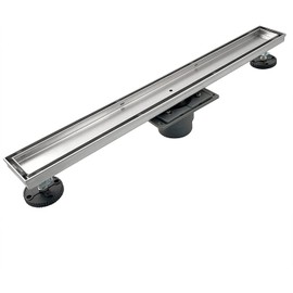 Neodrain 36-Inch Linear Shower Drain with Tile Insert Grate, Professional Brushed 304 Stainless Steel Rectangle Shower Floor Drain Manufacturer, Linear Drain with Shower Drain Base