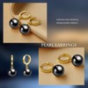 JAXXEL Black Pearl Earrings for Women,Fishhook Pearl Drop Earrings 18K
