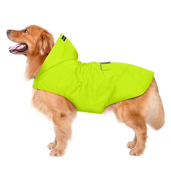 Zellar Dog Raincoat with Hood, Collar Hole, 100% Waterproof Ultra-Light