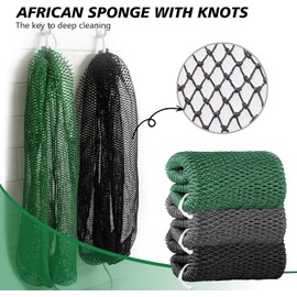Esponja de red africana Mifeloy Paquete de 3 estropajos exfoliantes corporales