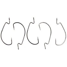 Mustad UltraPoint Ultra Lock Wide Gap Soft Plastic Hook with Special Z Bend Offset Shank (Pack of 5), Black Nickel, 1/0