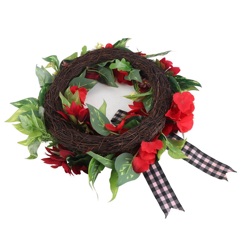 Artificial Garland Red Geranium Garland Spring Summer Front Door Wall