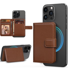 LOHASIC Leather Wallet Card Holder Compatible with MagSafe, Brown, Business