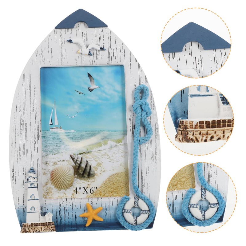 Levemolo Mediterranean Seagull Photo Frame Beach Picture Frame Desktop Picture