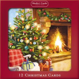 Box of 12 by The Fireside Festive Christmas Cards in Same Design Boxed Xmas XMOS0004
