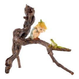 Top Collection Miniature Fairy Garden and Terrarium Garden Sprite with Tree Frog Statue