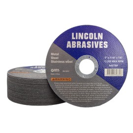 25 Pc 5" x 1/16" x 7/8" Cut-Off Wheels Lincoln Abrasives Metal & Stainless Steel