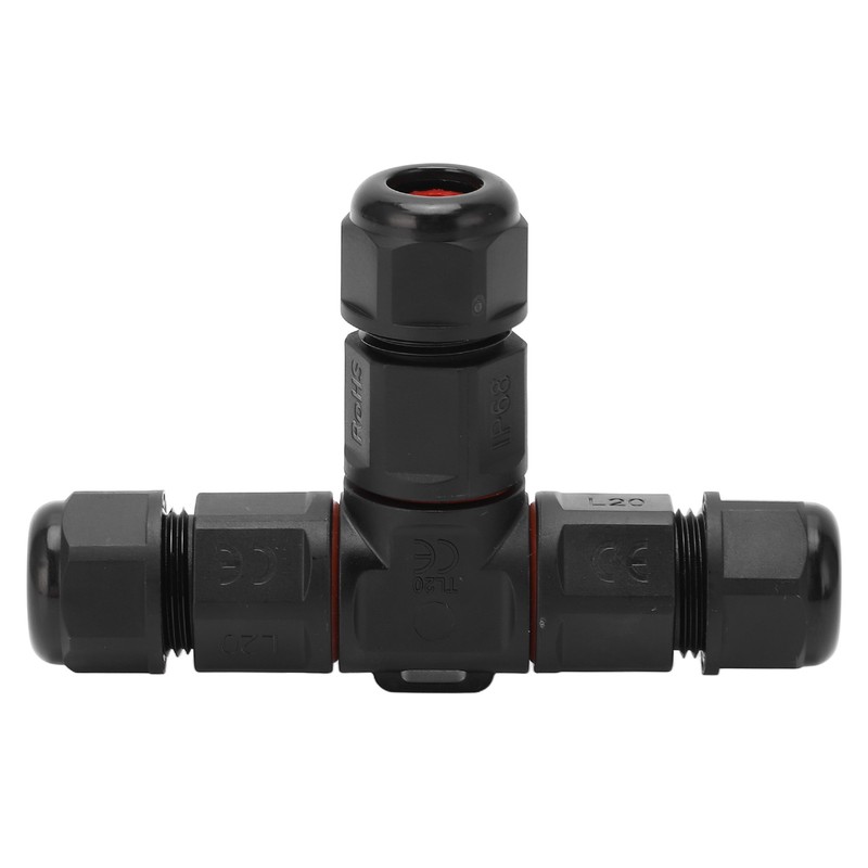 2 Pcs Tee Wire Connectors IP68 Waterproof 2 Pin 3