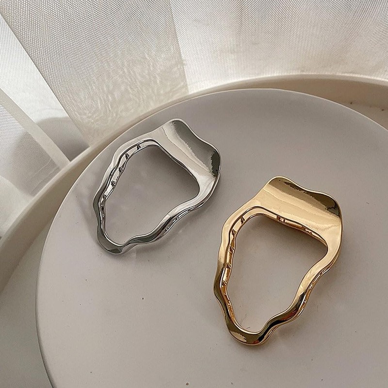 4PCS Flat Claw Clips for Women, Geometric Metal French Hair