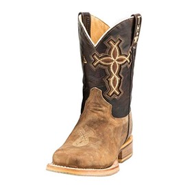 Tin Haul Boys' I Believe Western Boot Square Toe Tan 3 D