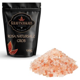 Krautschmaus Pink Natural Salt Coarse 120 g, Known as Himalayan Salt, Crystal Salt from Salt Range Pakistan, Coarse Rock Salt, Pink Table Salt without Additives