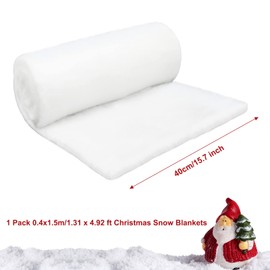 Fake Snow Blanket, Snow Blanket for Christmas Village, Christmas Snow Blanket Roll, Artificial Snow Blanket(15.7In x 4.9Ft)