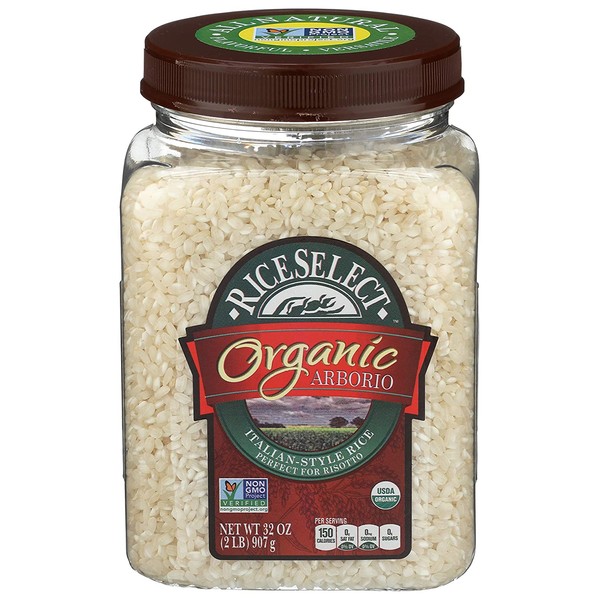 RiceSelect Organic Arborio Risotto Rice, Gluten-Free, Non-GMO, Vegan, 32 Oz