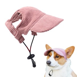Dog Baseball Cap, Adjustable Summer Pet Sun Hat with Ear Holes, Breathable Visor Cap for Puppy, Small Medium Large Dogs Outdoor Sun Protection (Pink, XS)