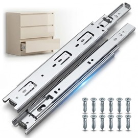 HOMANDS 10 Inch Drawer Slides 6 Pairs (12pcs) Side Mount Rails - Heavy Duty Full Extension Ball Bearing – Drawer Slide Glides for Cabinet Kitchen, Dresser Runners - Draw Slides Sliders 100Lb Capacity