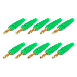 MECCANIXITY 10 Pcs 4mm Banana Plugs, 20A 9.5mm OD 53.8mm Length Speaker Wire Cable Plug Connectors, Banana Jack Connector for Speaker Wire Audio Cable, Green