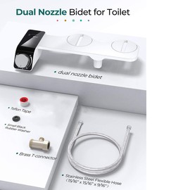 Self-Cleaning Retractable Non-Electric Dual Hidden Nozzle Bidet Attachment for Toilet Seat,Jet Spray for Toilet Bathroom Bidet Toilet Sprayer, Adjustable Water Pressure