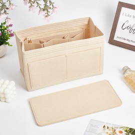 PLIGREAT Handbag Organizer Insert, Felt Organizer Insert Base Shaper Dividers for Women Purse Tote Bag Handbag Interiors