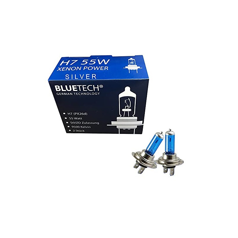 BLUETECH 2x Silver Edition H7 55 W 9500 K Xenon
