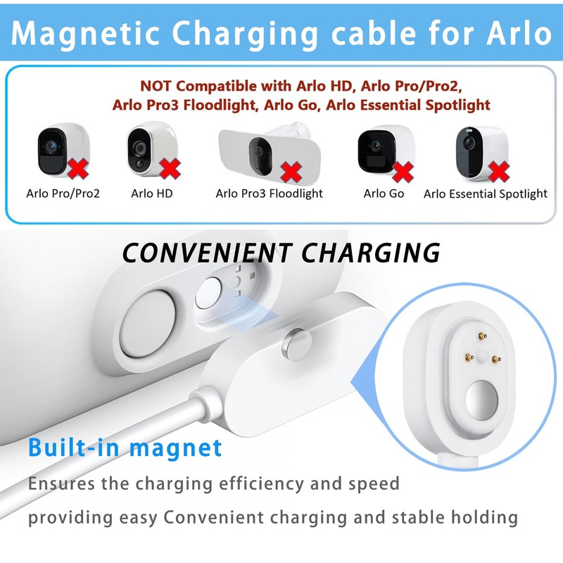 Arlo Camera Charger 2 Pack 10FT Compatible with Arlo Pro
