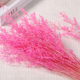 Dried Flowers Bouquet, Dry Caspia Flower Bundle, Floral Lavender, Babys Breath Flowers Arrangements for Wedding Decor, Door Wreath, Home Party Table Vase Decoration (Pink, 17'')